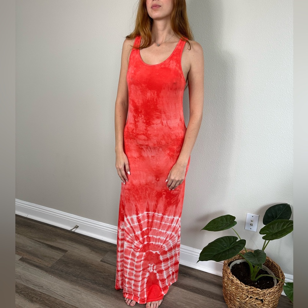 Go Couture Red Tie-Dye Maxi Dress